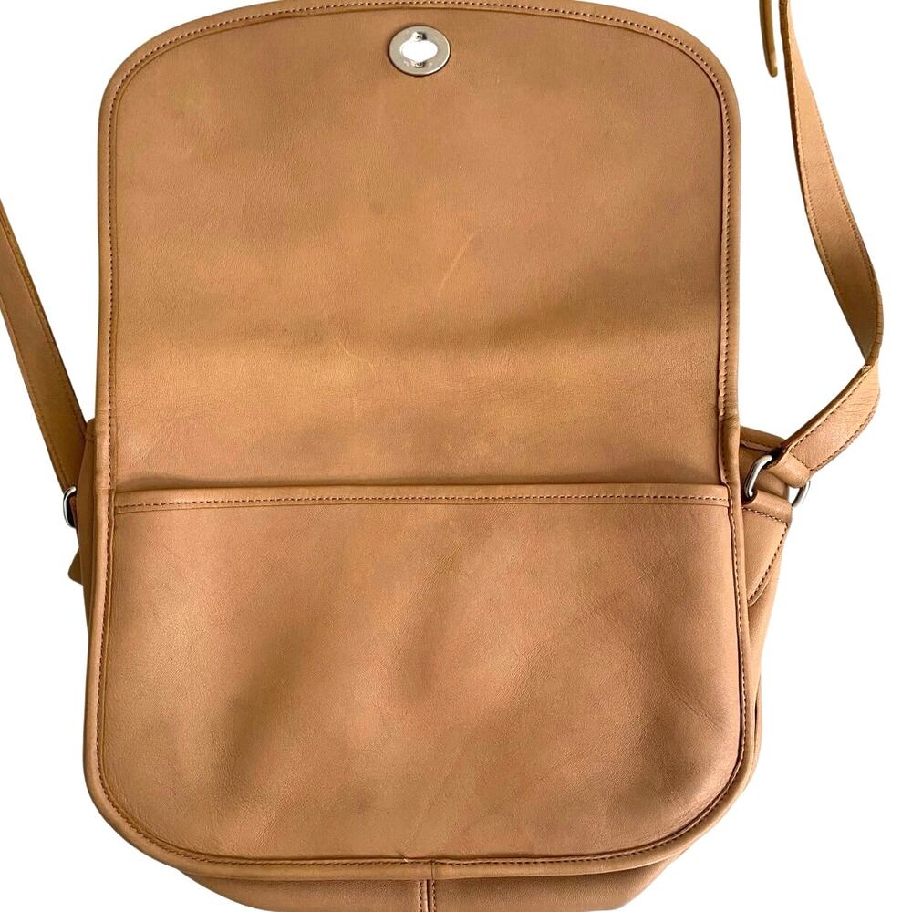 Vintage Coach city bag tan leather turn lock style no M040-9790 - Picture 7 of 11